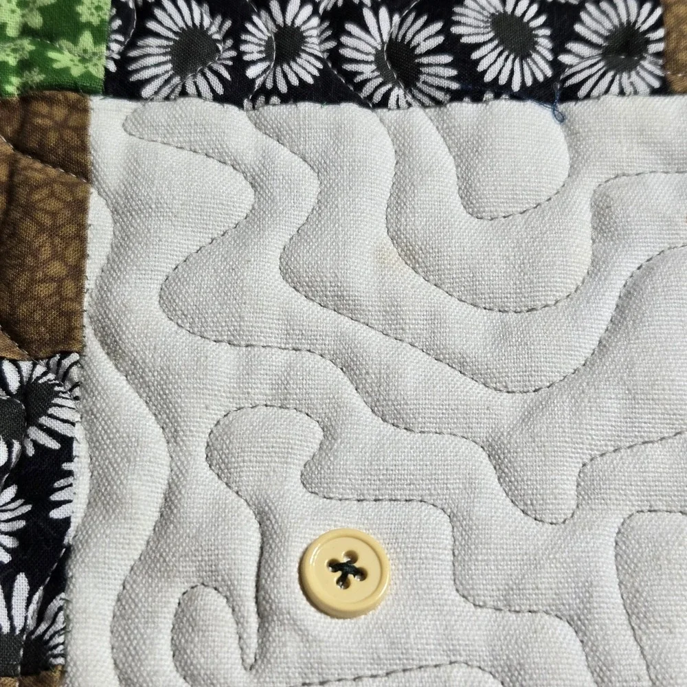 Handmade Cottagecore Quilt Blanket Sunflowers Tractor Child Baby‎ Size 40